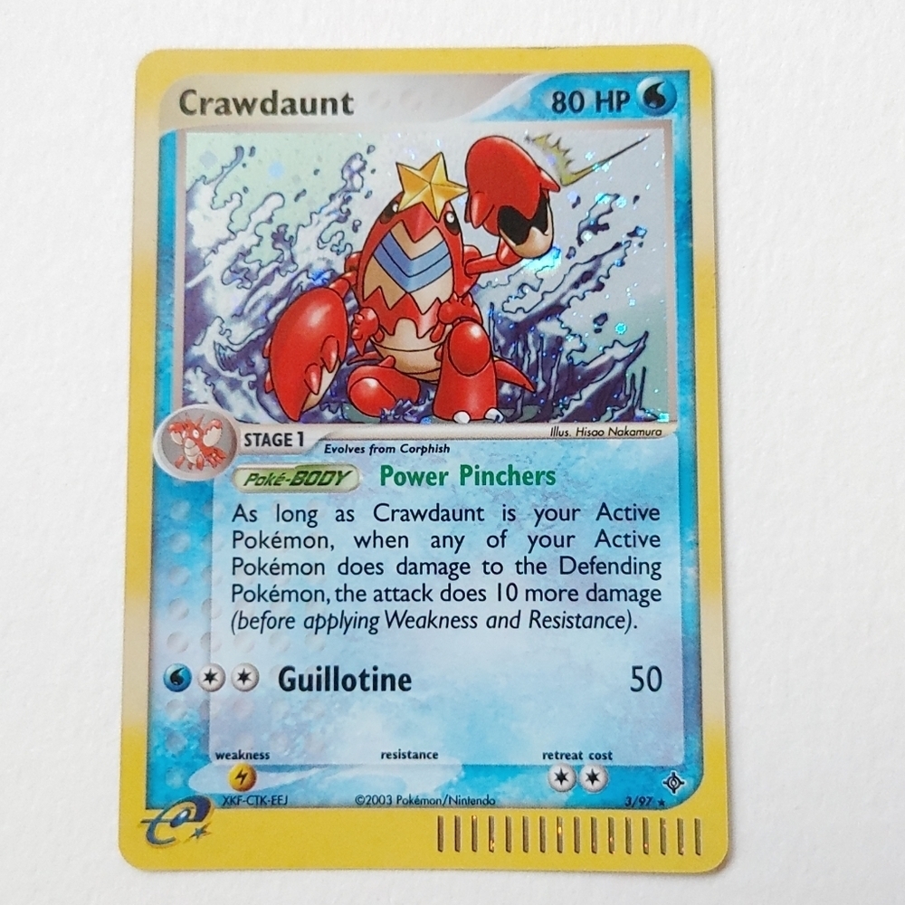 Pokemon Crawdaunt 3/97 2003 holo card